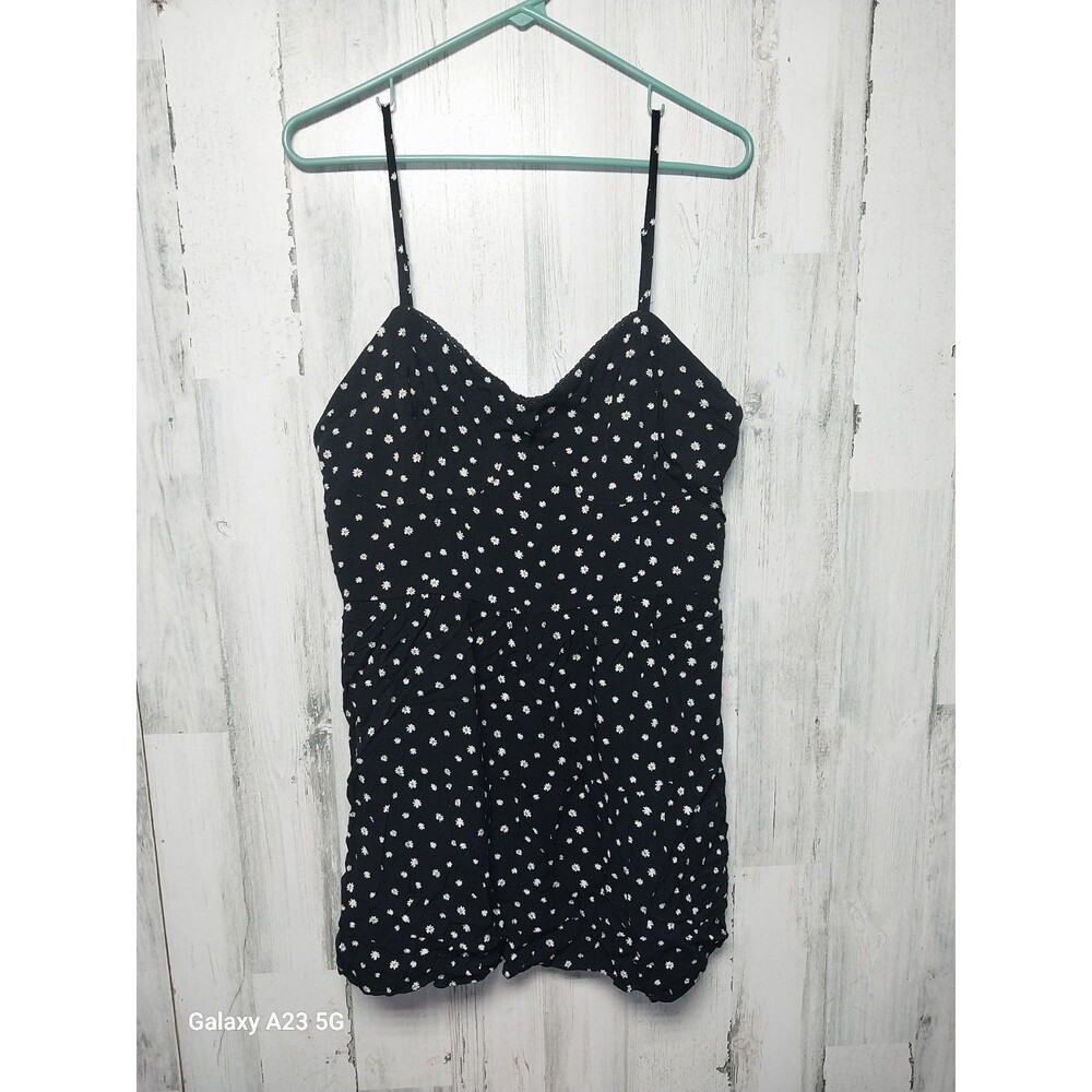 Aeropostale Womens Black Floral Print Dress XXL Strappy Sleeveless